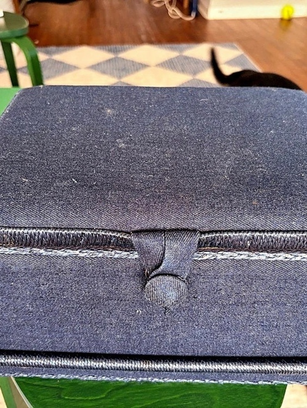 Blue Fabric Storage Box with Organizer - Picture 2 of 7